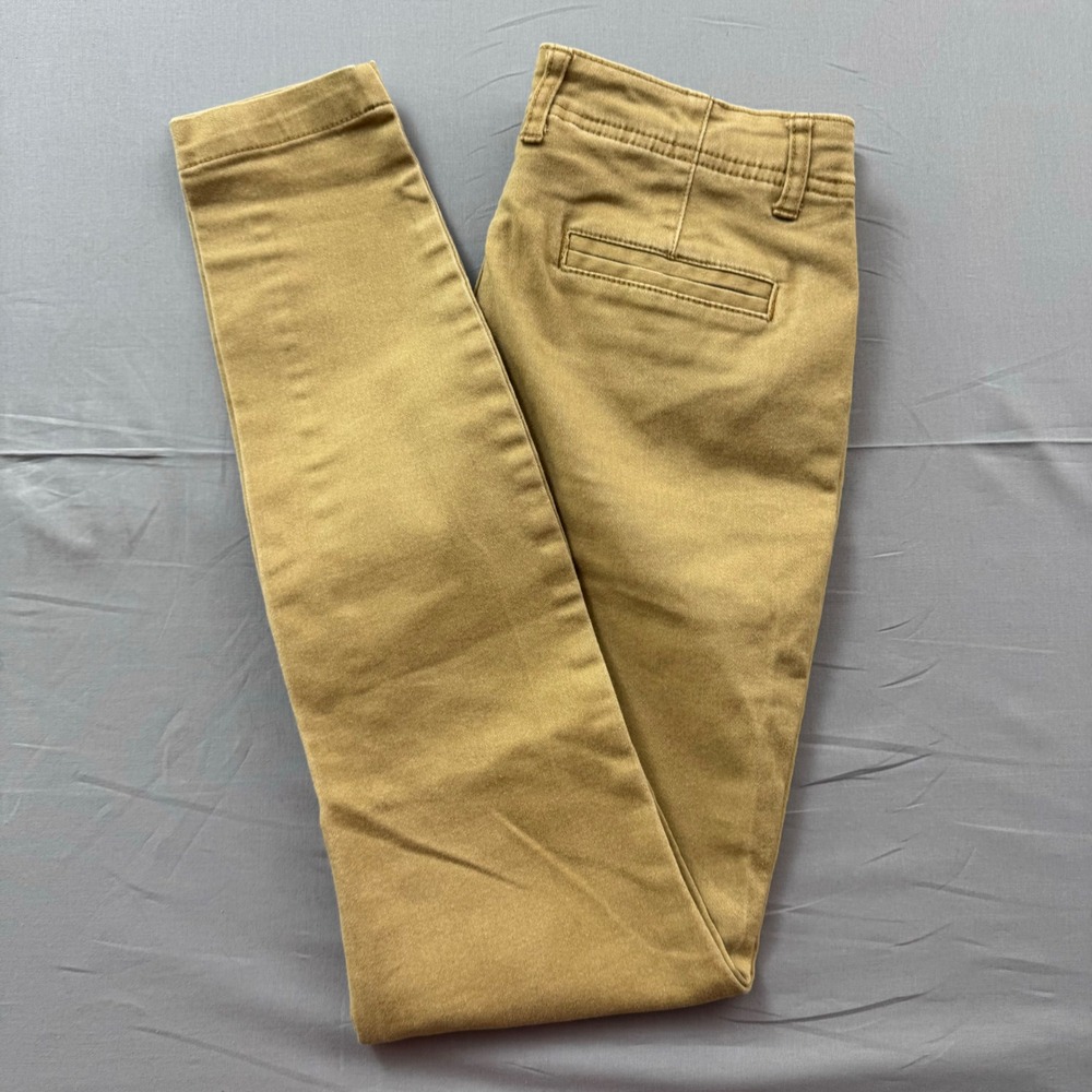A New Day‎ Womens Tan Khaki Stretch Skinny Chino Pants Size 4 Mid Rise Trousers